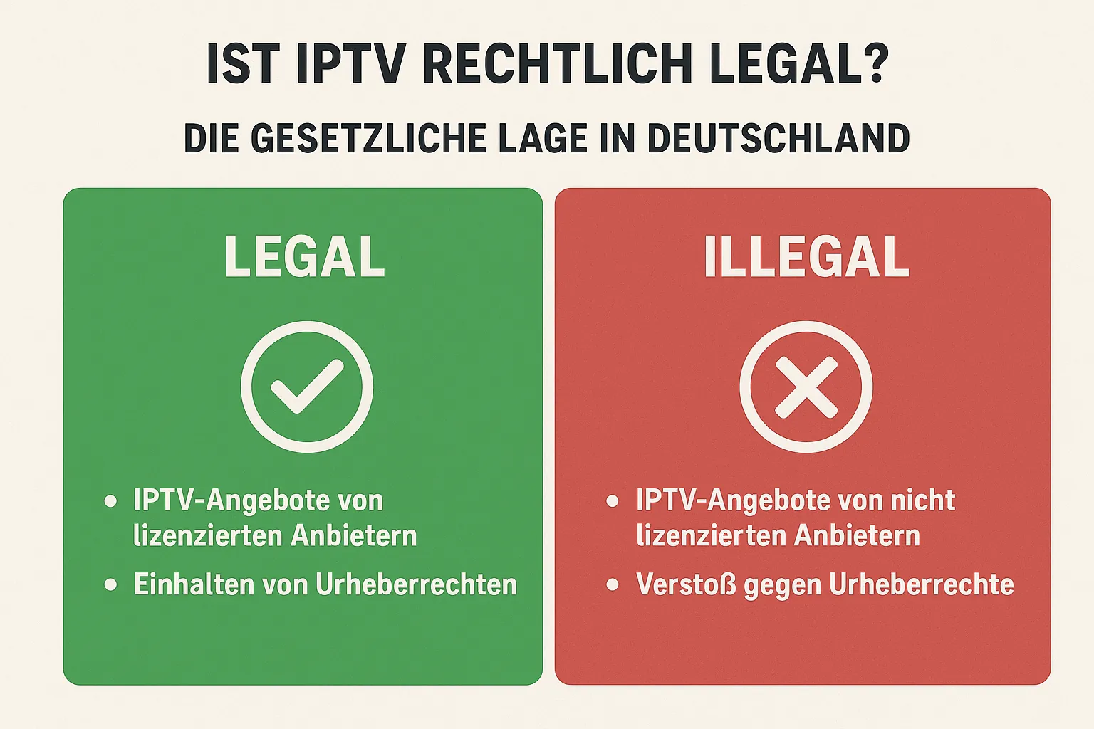 Ist IPTV legal in Deutschland Unterschiede zwischen legal und illegal